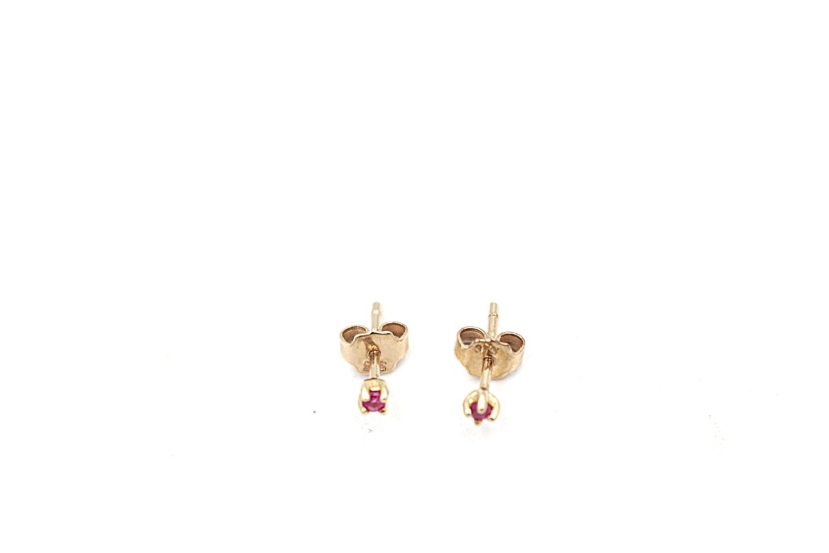 9ct Gold Genuine Ruby Studs 2mm