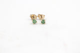 9ct Gold Genuine Emerald Studs