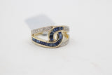 9ct Gold Genuine Sapphire & Diamond ring SYR8183