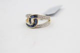 9ct Gold Genuine Sapphire & Diamond ring SYR8183