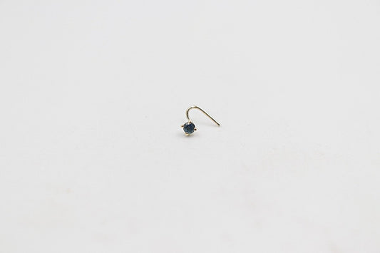 9ct Gold Genuine London Blue Topaz Nose Stud