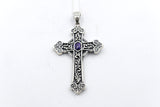 Stg Silver  Cross with Amethyst