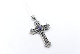 Stg Silver  Cross with Amethyst