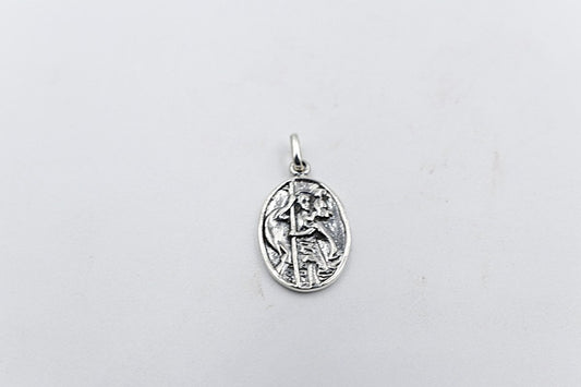 Solid Stg silver Oval Saint Christopher Pendent SD1085