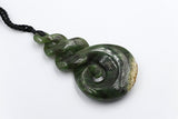 New Zealand Marsden Greenstone Large Twist Koru 90mm FO95