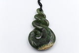 New Zealand Marsden Greenstone Large Twist Koru 90mm FO95