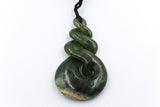 New Zealand Marsden Greenstone Large Twist Koru 90mm FO95