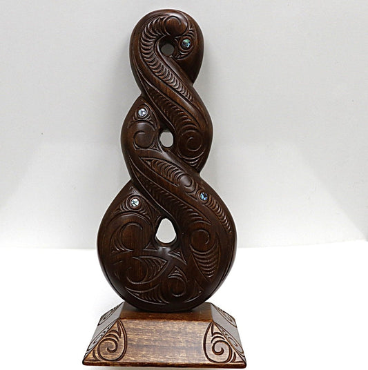 Wooden Double Twist On a Base WM854 43cm
