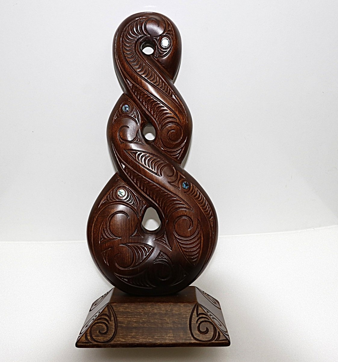 Wooden Double Twist On a Base WM854 43cm