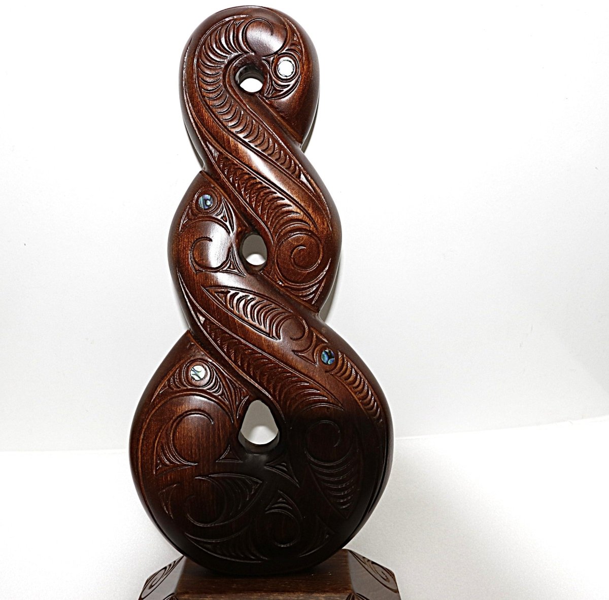 Wooden Double Twist On a Base WM854 43cm