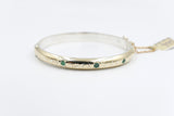 9ct Gold on Silver Bangle with 3 Emerald