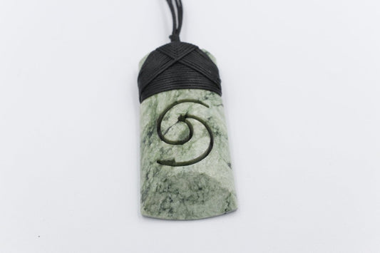 New Zealand Greenstone Matt Carved Toki