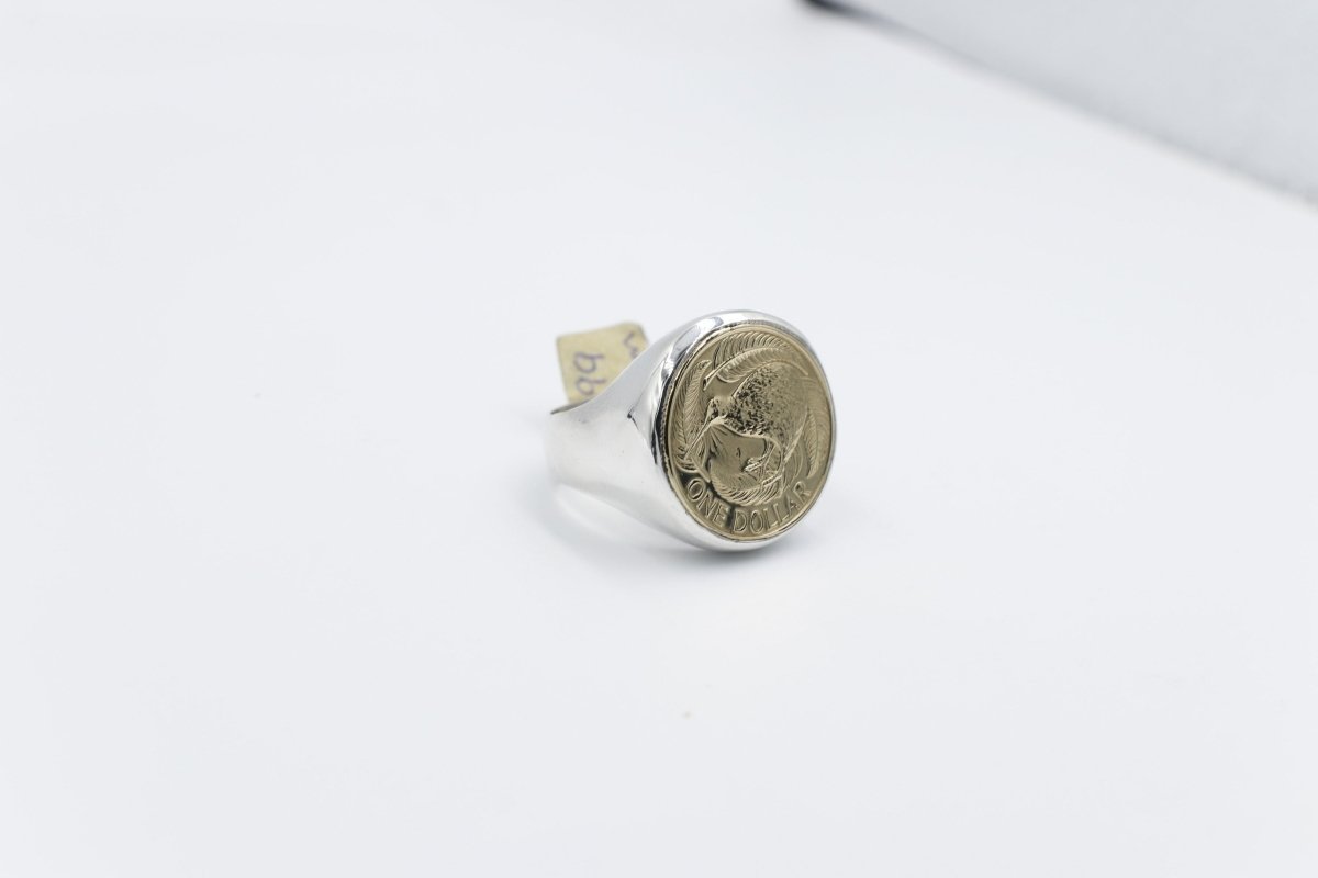 Stg Silver Heavy Dollar coin ring