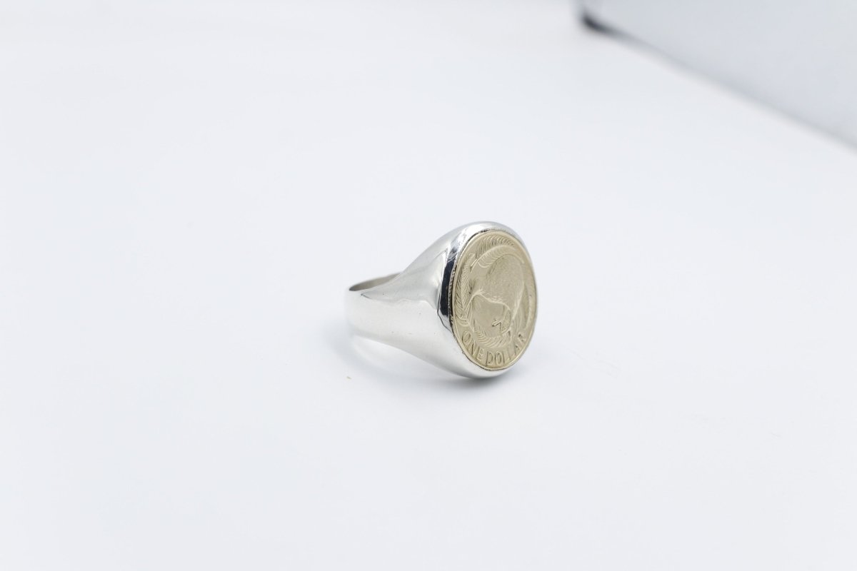 Stg Silver Heavy Dollar coin ring