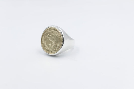 Stg Silver Heavy Dollar coin ring