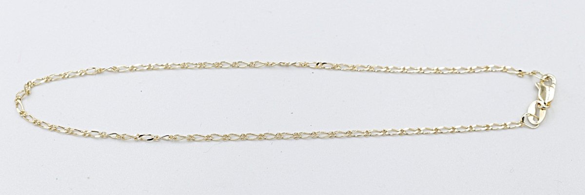 9ct Gold 1:1 figaro Link Anklet 9YFD401.1