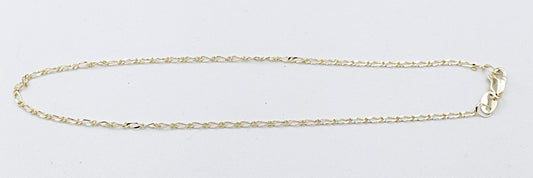 9ct Gold 1:1 figaro Link Anklet 9YFD401.1