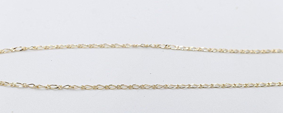 9ct Gold 1:1 figaro Link Anklet 9YFD401.1