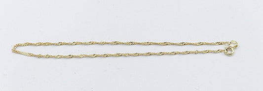 9ct Gold Singapore Twist Anklet 9YSNG30
