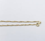 9ct Gold Singapore Twist Anklet 9YSNG40