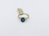 9ct Gold Gala Oval Triplet Opal and Diamond Ring