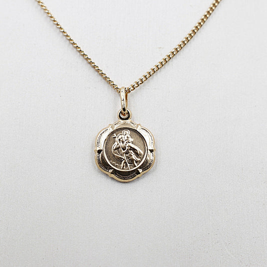 9ct Gold Saint Christopher Pendent 14mm 5P0016