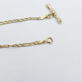 9ct Gold Figaro Bracelet with Fob