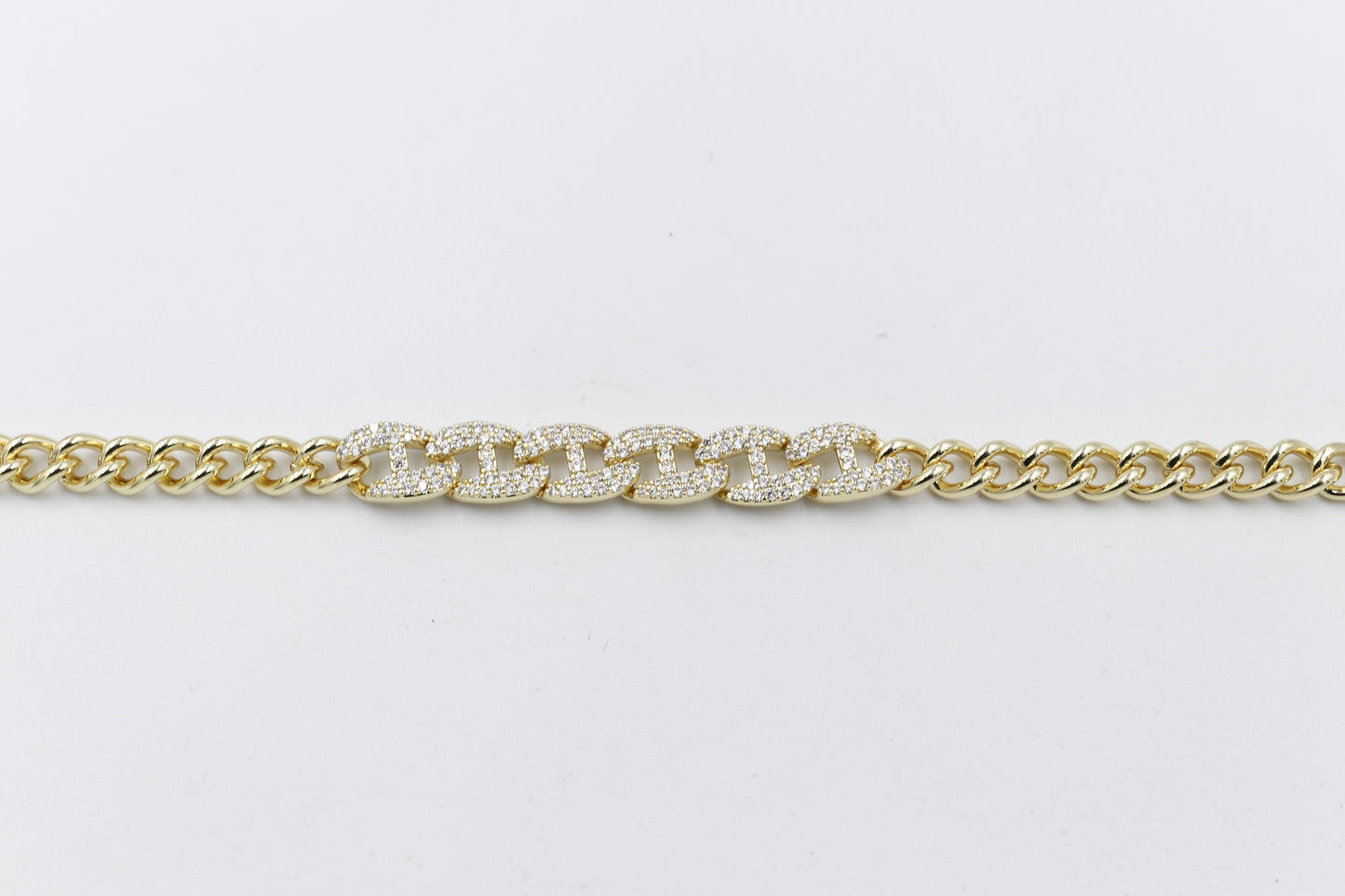 Ladies Gold Plated On steel Double Curb Bracelet T302706792