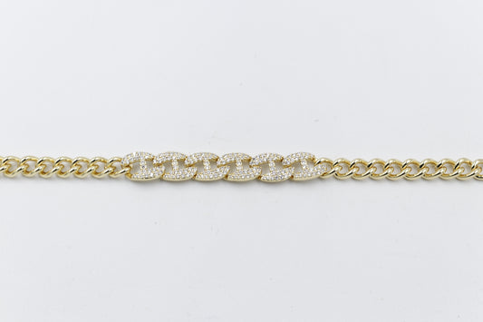Ladies Gold Plated On steel Double Curb Bracelet T302706792