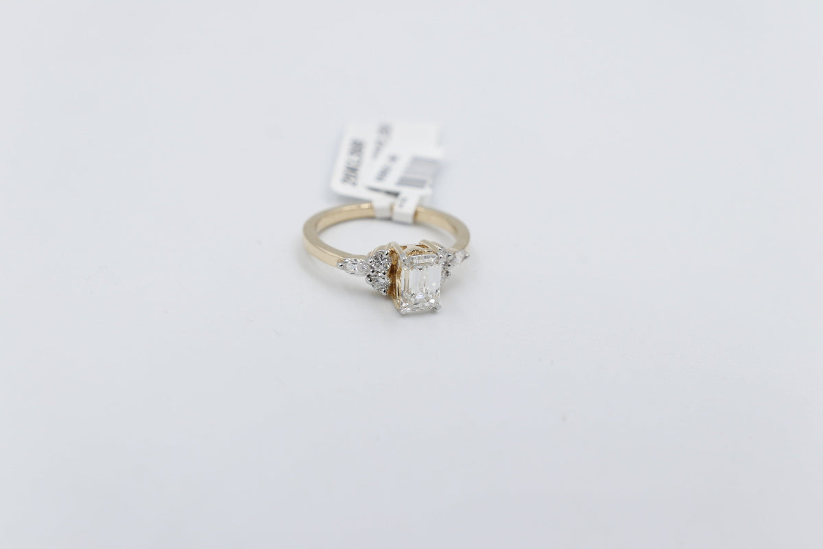 10ct Yellow Gold Lab Grown Diamond Set of 2 1.36carat Ring