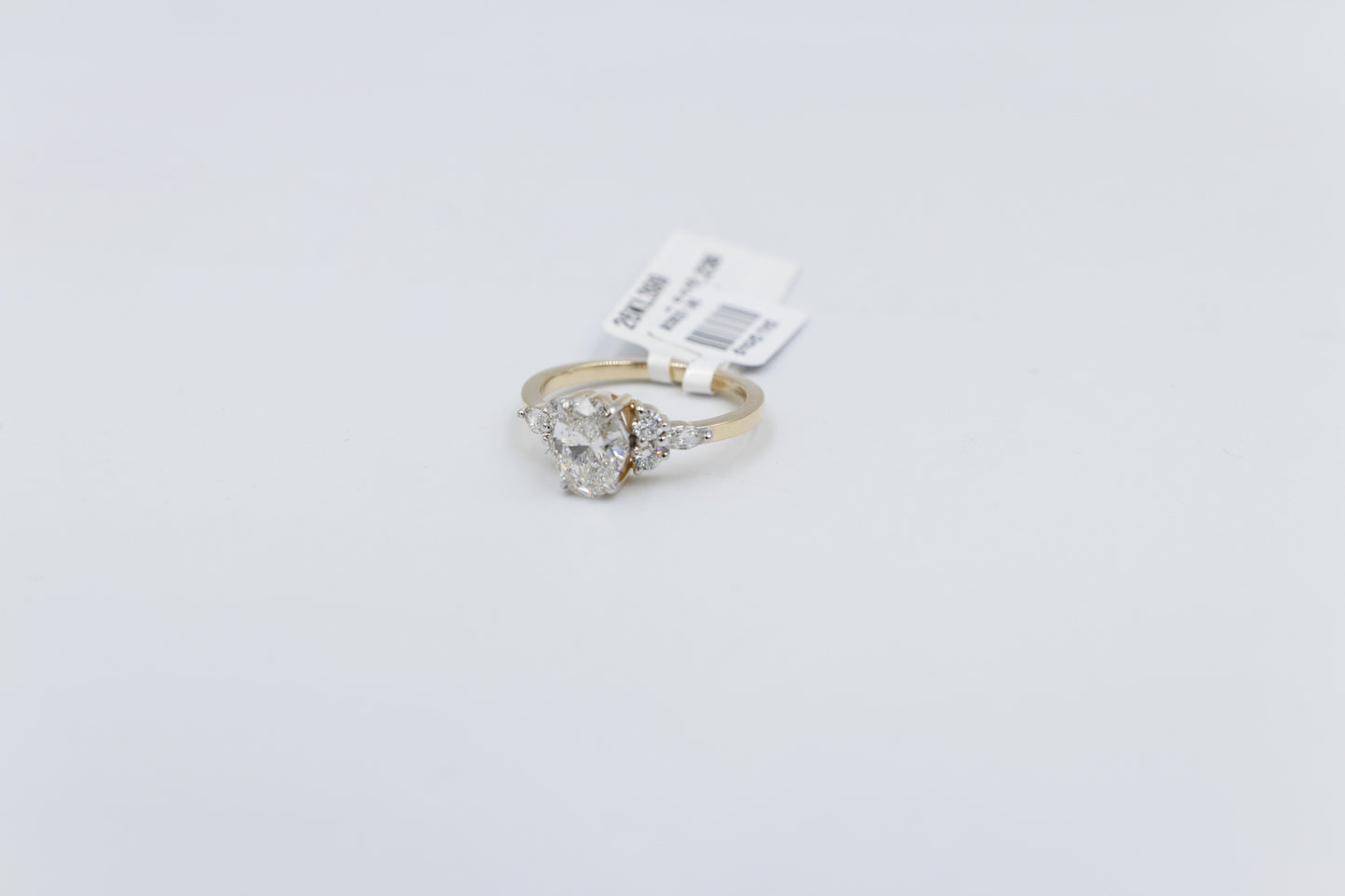 10ct Yellow Gold Lab Grown Oval Diamond Set of 2 1.34carat Ring