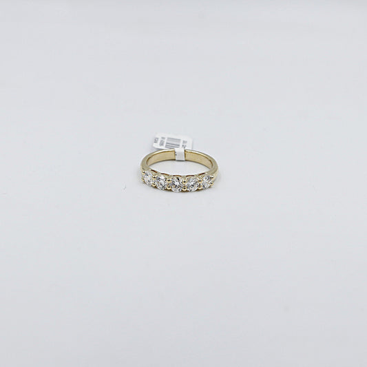9ct Yellow Gold Lab Grown Diamond Set 5 stone Eternity TDW 1ct