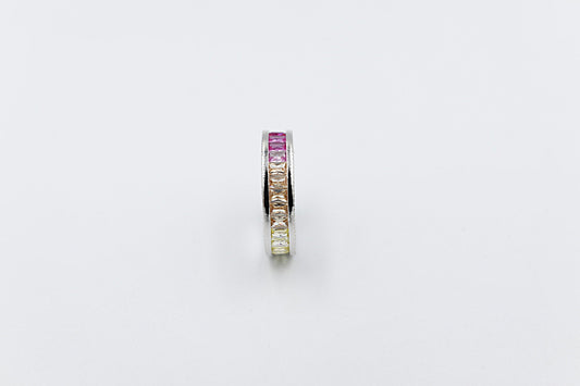 Stg Silver Multi Color CZ ring IRA201