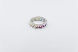 Stg Silver Multi Color CZ ring IRA201