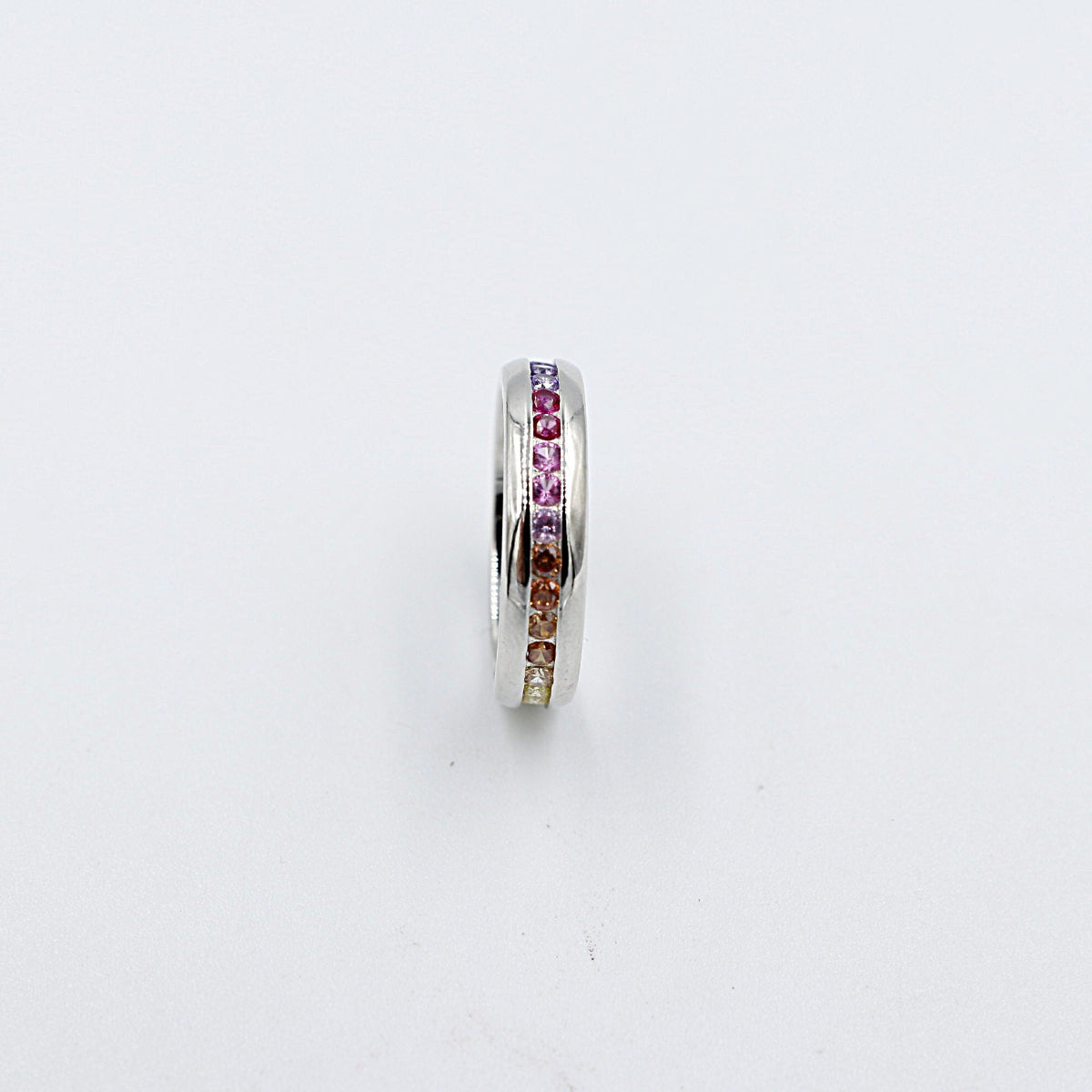Stg Silver Multi Color CZ ring IRA203