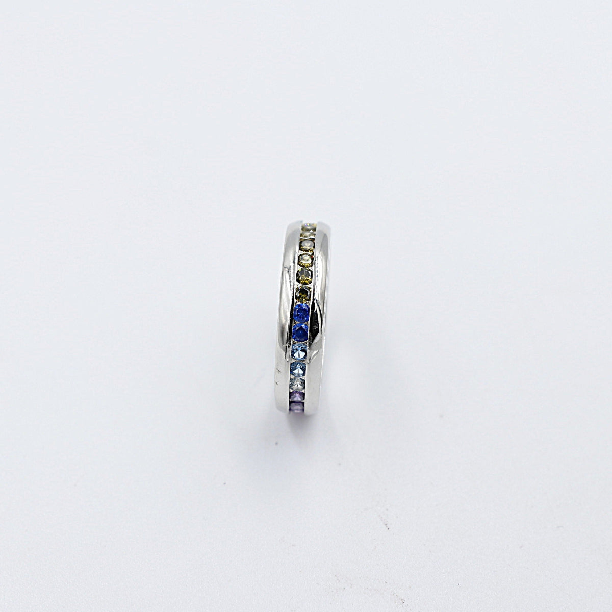 Stg Silver Multi Color CZ ring IRA203