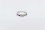 Stg Silver Multi Color CZ ring IRA204