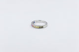 Stg Silver Multi Color CZ ring IRA204