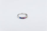 Stg Silver Multi Color CZ ring IRA204