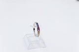 Stg Silver Multi Color CZ ring IRA204