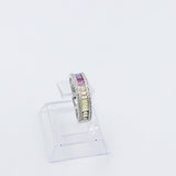 Stg Silver Multi Color CZ ring IRA205