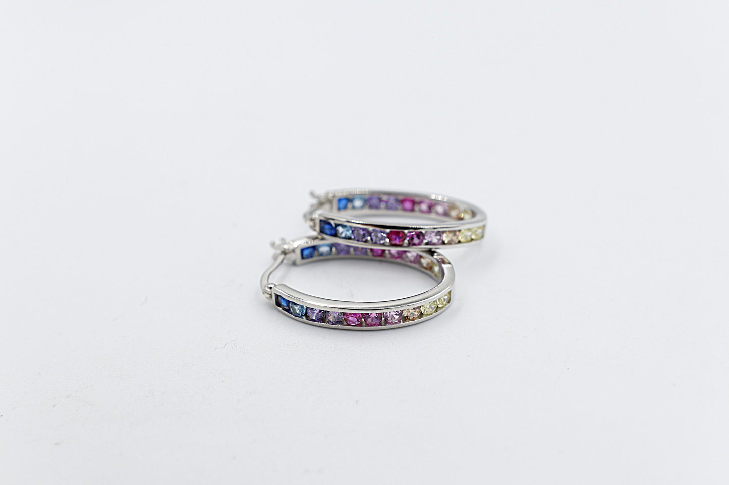 Stg Silver Multi Color CZ Earrings  IRA207