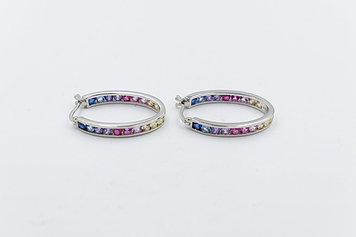 Stg Silver Multi Color CZ Earrings  IRA207