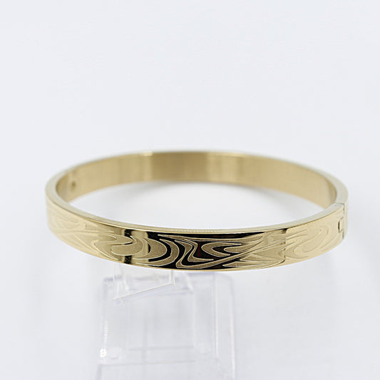 Gold Plated On steel Snap Bangle T302406127