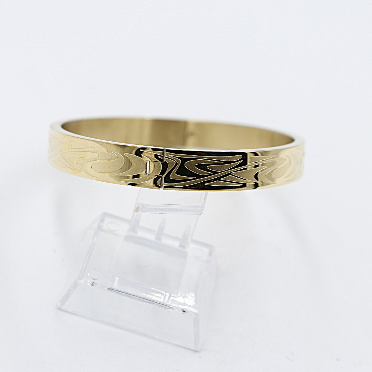 Gold Plated On steel Snap Bangle T302406127