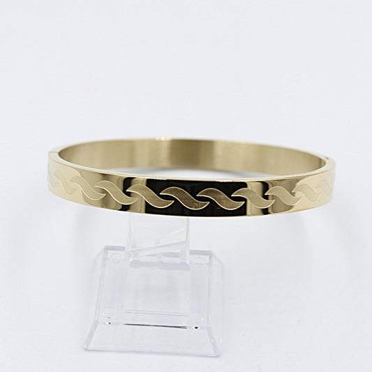 Gold Plated On steel Snap Bangle T311702404