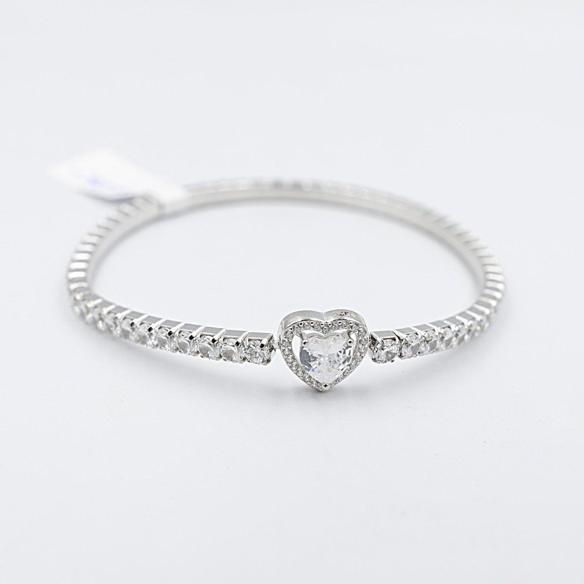 Stg Silver CZ Bracelet stretchy IRA210