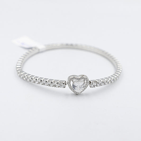 Stg Silver CZ Bracelet stretchy IRA210