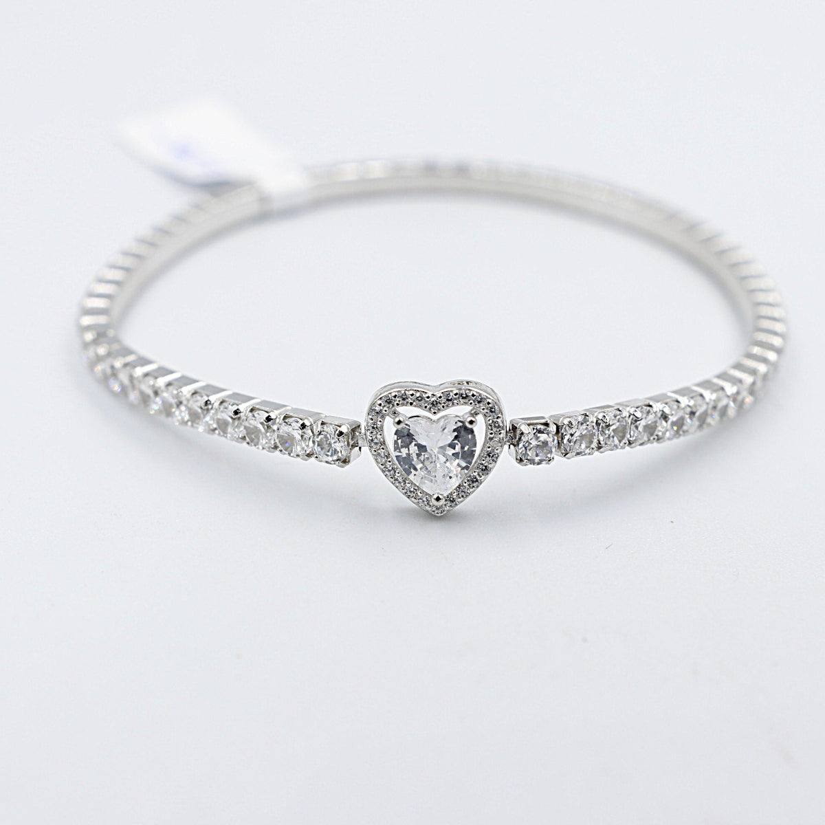 Stg Silver CZ Bracelet stretchy IRA210