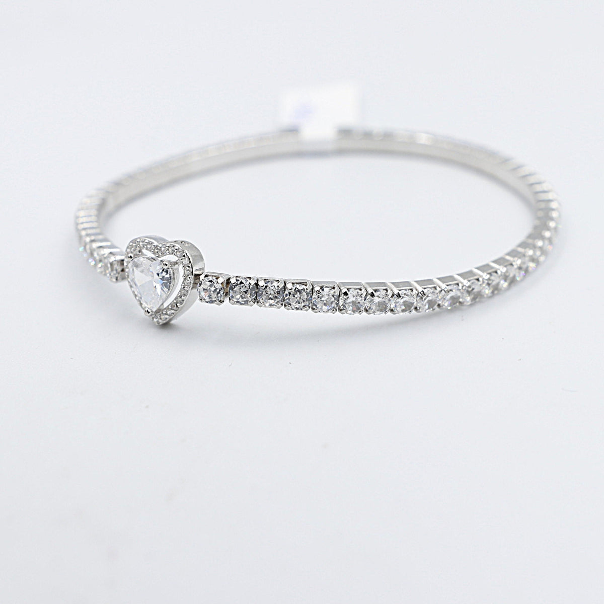 Stg Silver CZ Bracelet stretchy IRA210